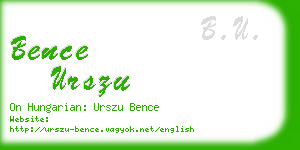 bence urszu business card